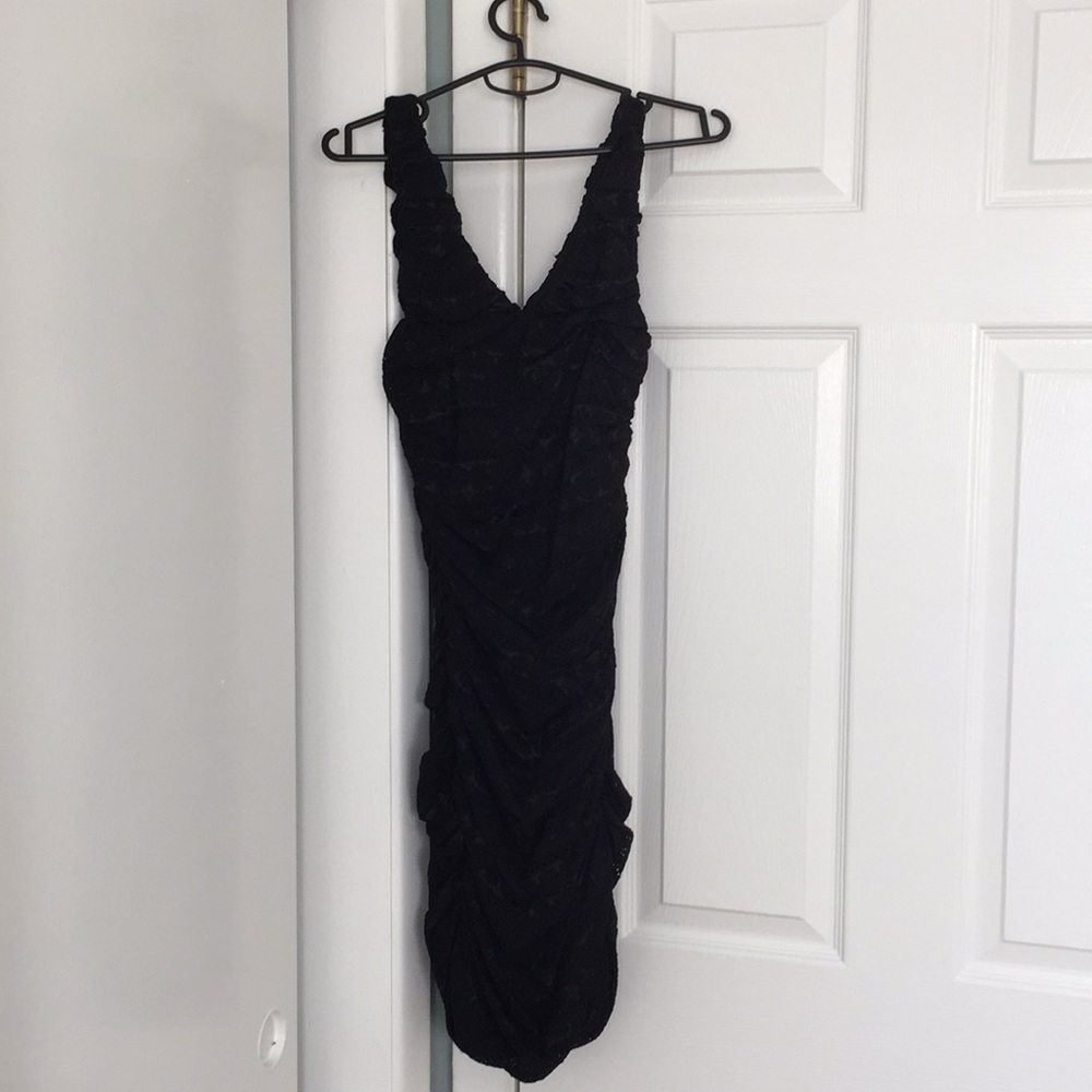 Form fitting Express black party dress